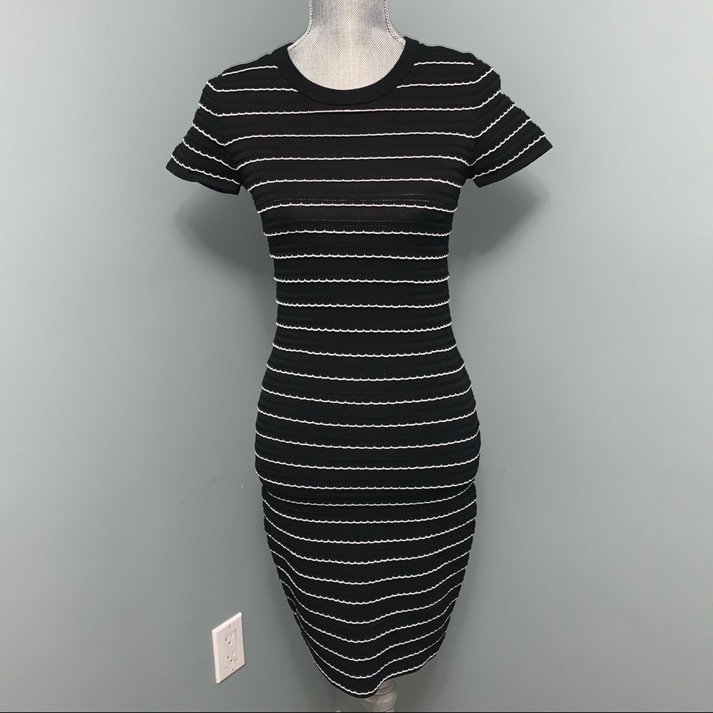 MICHAEL MICHAEL KORS ruffled Striped stretch viscose mini dress women’s size XS